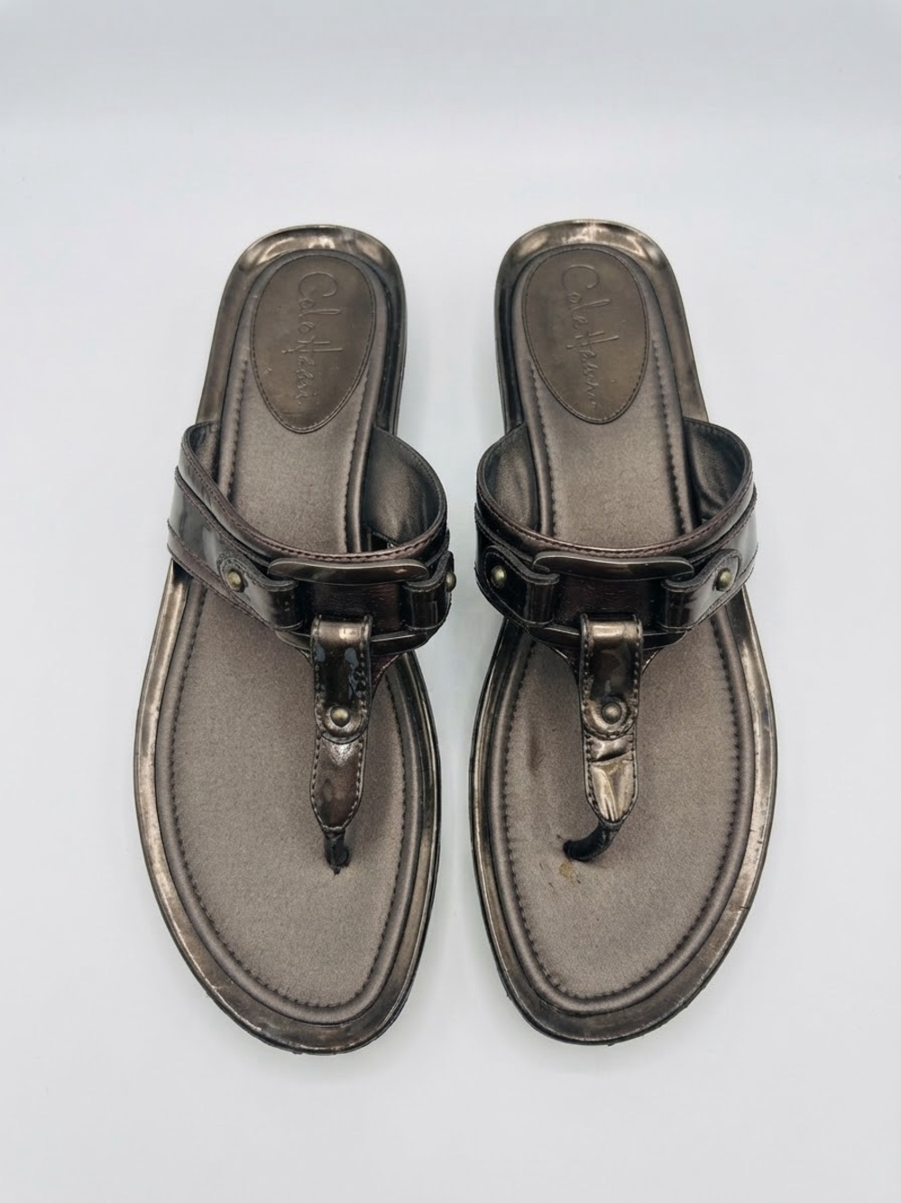 Cole Haan Bronze Metallic Thong Sandals Size 10